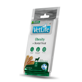 Нискокалорично дентално лакомство за кучета Vet Life Dog Dental Treat Obesity Medium and Maxi  с холин, L-карнитин и спирулина за контрол на теглото 100 гр
